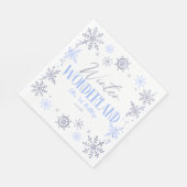 Serviette En Papier Winter Wonderland Blue Snowflake fête d'anniversai (Coin)