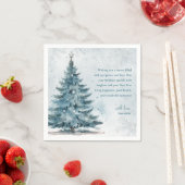 Serviette En Papier Winter Wonderland Blue Tree Christmas Party (En situation)