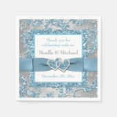 Serviette En Papier Winter Wonderland, Coeurs joints Papier serviettes (Devant)