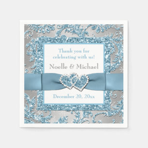Serviette En Papier Winter Wonderland, Coeurs joints Papier serviettes