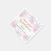 Serviette En Papier Winter Wonderland Fête des mariées Pink Snowflake (Coin)