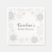 Serviette En Papier Winter Wonderland Fête des mariées Silver Snowflak (Devant)