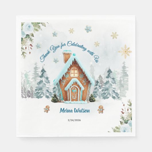 Serviette En Papier Winter wonderland Gingerbread (Devant)