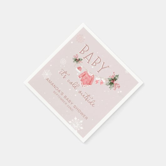 Serviette En Papier Winter Wonderland Il fait froid dehors Baby shower (Coin)