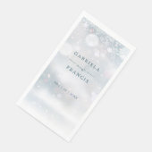 Serviette En Papier Winter Wonderland Mariage de neige (Coin)