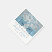 Serviette En Papier Winter Wonderland, Mariage de ruban IMPRIMÉ servie (Coin)