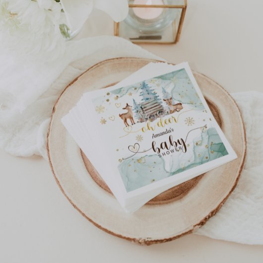 Serviette En Papier Winter Wonderland Oh Deer Baby shower