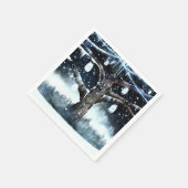 Serviette En Papier Winter Wonderland Rustic Tree Lights Mason Jars (Coin)