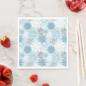 Serviette En Papier Winter Wonderland Silver Parties scintillant Snowf (En situation)