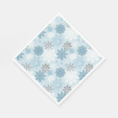 Serviette En Papier Winter Wonderland Silver Parties scintillant Snowf (Coin)