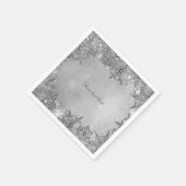 Serviette En Papier Winter Wonderland Snowflakes Pure Argent Élégant (Coin)