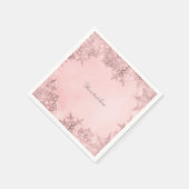 Serviette En Papier Winter Wonderland Snowflakes Soft Pink Elegant (Coin)
