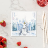 Serviette En Papier Winter Wonderland Unicorn (En situation)