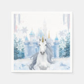 Serviette En Papier Winter Wonderland Unicorn (Devant)