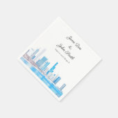 Serviette En Papier Wintery Chicago Skyline personnalisé (Coin)