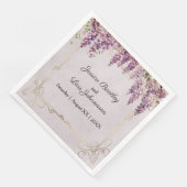 Serviette En Papier Wisteria aquarelle sur Mariage de lavande (Coin)