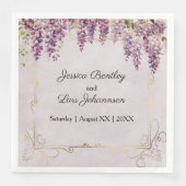 Serviette En Papier Wisteria aquarelle sur Mariage de lavande (Devant)
