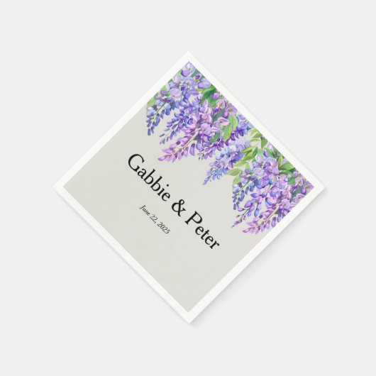 Serviette En Papier Wisteria Fleurs violettes Botanique Jardin Mariage (Coin)