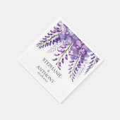Serviette En Papier Wisteria Rustic Purple Floral Elegant Wedding (Coin)