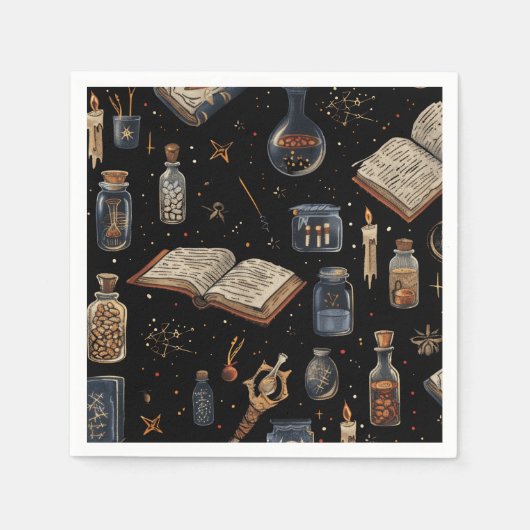 Serviette En Papier Witchcraft Potion Pattern – Halloween Magic (Devant)