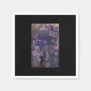 Serviette En Papier Witchy Whimsigoth Esthétique Avec Chats