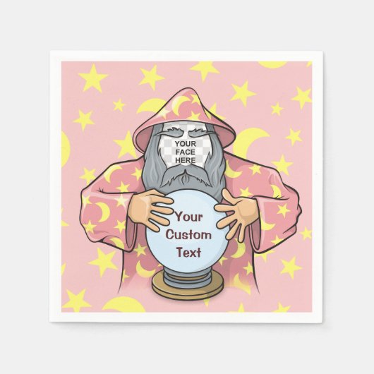 Serviette En Papier Wizard with your face (Devant)