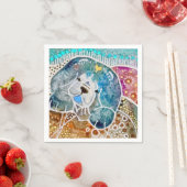 Serviette En Papier WOBBLE-ROCK Chow chien aquarelle batik (En situation)