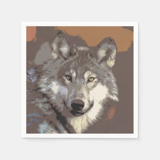 Serviette En Papier Wolf 026 (Devant)