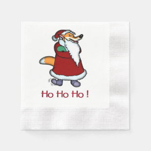 Serviette En Papier Wolf au Père Noël Drôle