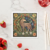 Serviette En Papier Wolf dans la forêt Art nouveau (En situation)