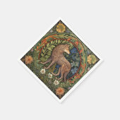 Serviette En Papier Wolf dans la forêt Art nouveau (Coin)