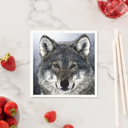 Serviette En Papier Wolf Eyes (En situation)