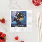 Serviette En Papier Wolf hurle sur la lune (En situation)