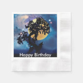 Serviette En Papier Wolf hurle sur la lune (Devant)