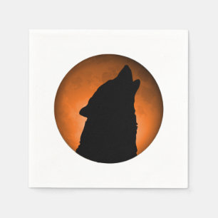 Serviette En Papier Wolf Moon
