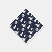 Serviette En Papier Wolf Pup hurling à la lune (Coin)