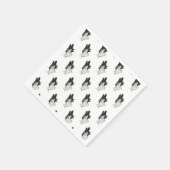 Serviette En Papier Wolf Silhouette (Coin)