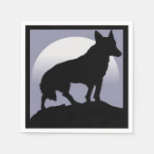 SERVIETTE EN PAPIER WOLF SILHOUETTE (Devant)