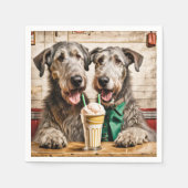 Serviette En Papier Wolfhounds irlandais Avec Soda À La Crème De Glace (Devant)