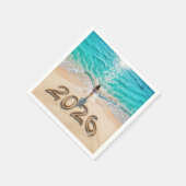 Serviette En Papier Woman Walking On a 2026 Beach (Coin)