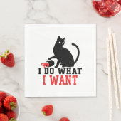 Serviette En Papier Woman's I Do What I Want Sassy Black Cat Coffee (En situation)