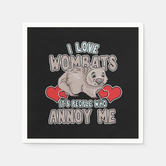 Serviette En Papier Wombats Cubes Poop Propriétaire Wombat Cadeau Aust (Devant)