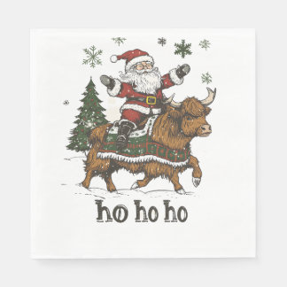 Serviette En Papier Womens Xmas Tree Lighting Santa Riding Highland Co