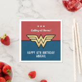 Serviette En Papier Wonder Woman Golden Logo | Joyeux anniversaire (En situation)