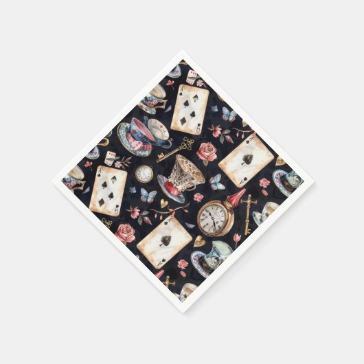 Serviette En Papier Wonderland Alice Motif (Coin)