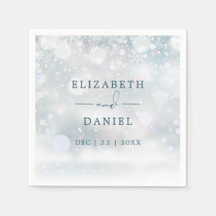 Serviette En Papier Wonderland neige Mariage Merci