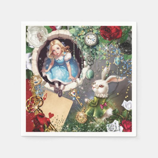 Serviette En Papier Wonderland Party (Devant)