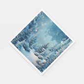 Serviette En Papier Wonderland Pine Trees Snowflakes (Coin)