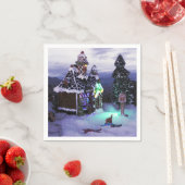 Serviette En Papier Wonderland Snow Scene 2020 (En situation)