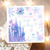 Serviette En Papier Wonderland Snowflakes Girl Neige Anniversaire